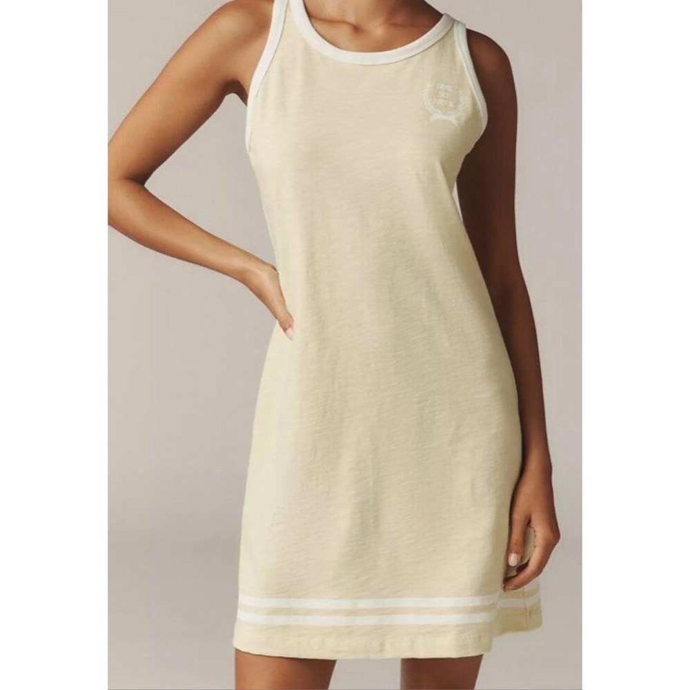Sundry Racer Cotton Mini Tank Dress Yellow Game Set Match Tennis Sleeveless M
